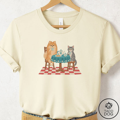Pomeranian Tea With The Enemy T-Shirt Natural Taco-Dog