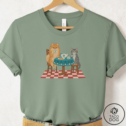 Pomeranian Tea With The Enemy T-Shirt Sage Taco-Dog