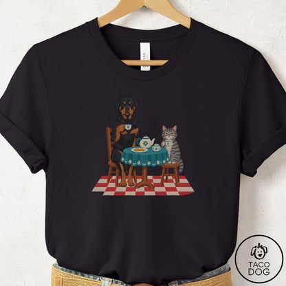 Rottweiler Tea With The Enemy T-Shirt Black Taco-Dog
