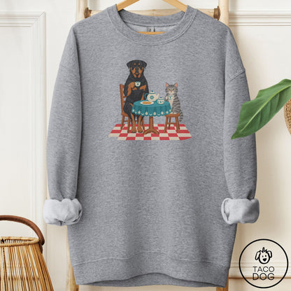 Rottweiler Tea With The Enemy Sweatshirt Graphite Heather Taco-Dog