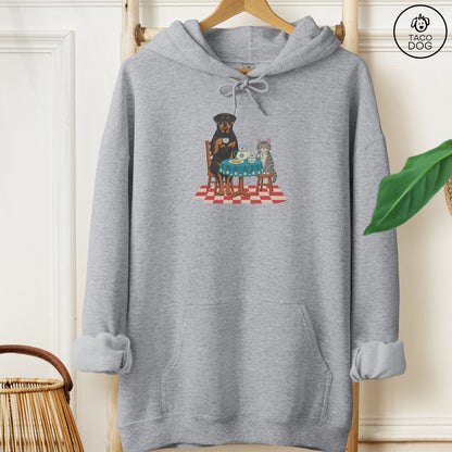 Rottweiler Tea With The Enemy Hoodie Graphite Heather Taco-Dog