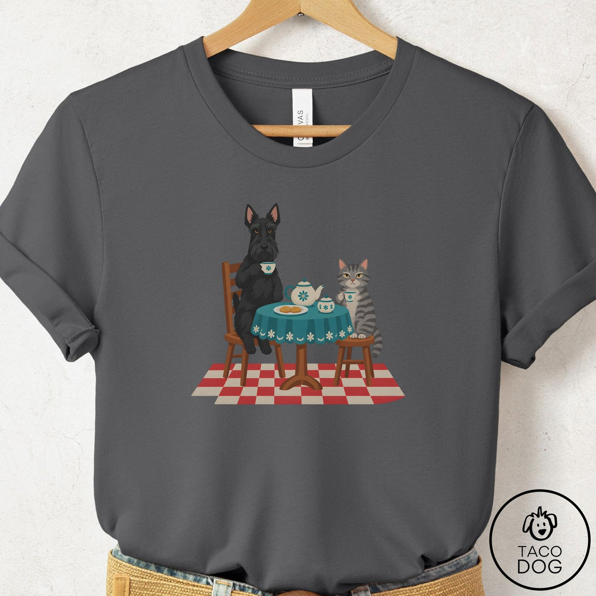 Scottie Tea With The Enemy T-Shirt Asphalt Taco-Dog