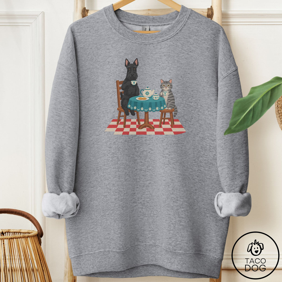 Scottie Tea With The Enemy Sweatshirt Graphite Heather Taco-Dog