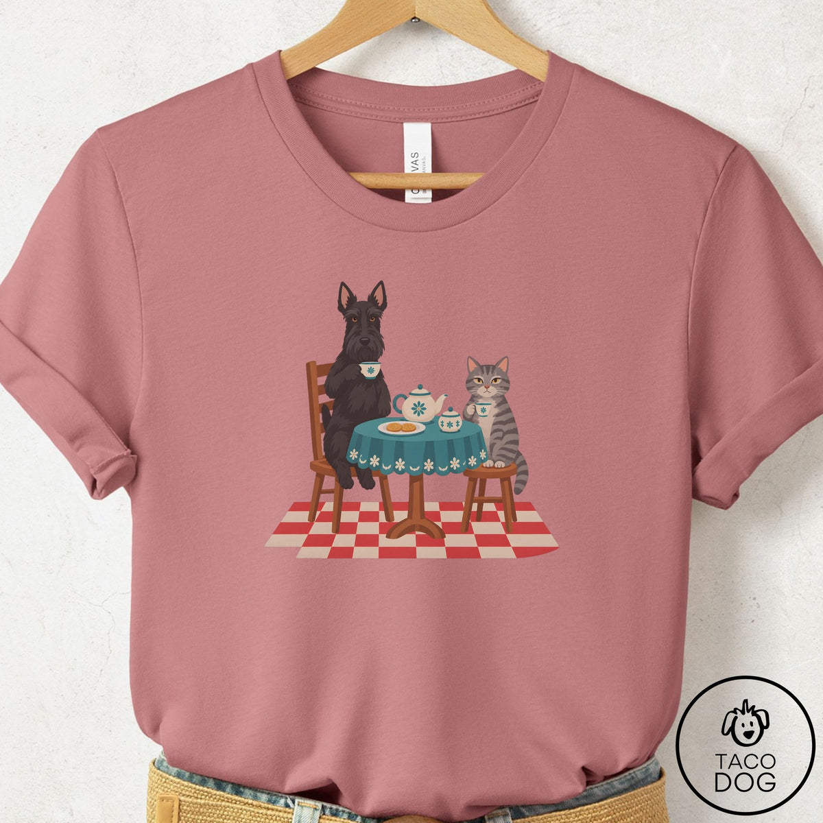 Scottie Tea With The Enemy T-Shirt Mauve Taco-Dog