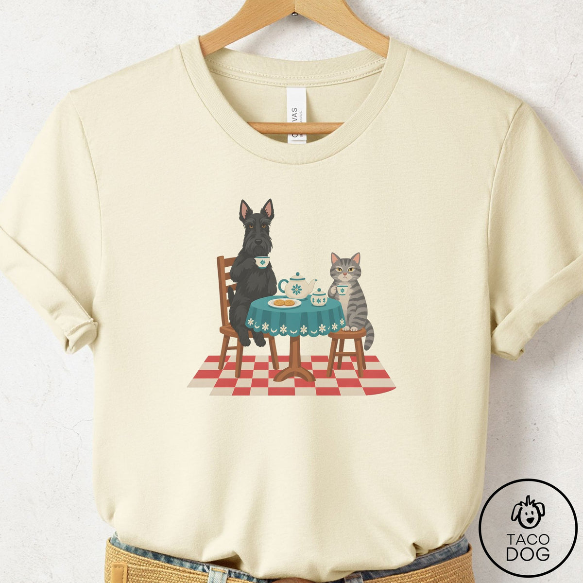 Scottie Tea With The Enemy T-Shirt Natural Taco-Dog