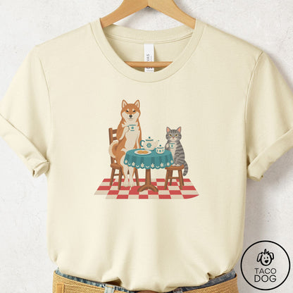 Shiba Inu Tea With The Enemy T-Shirt Natural Taco-Dog