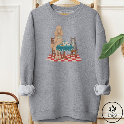 Poodle Tea With The Enemy Sweatshirt Graphite Heather Taco-Dog