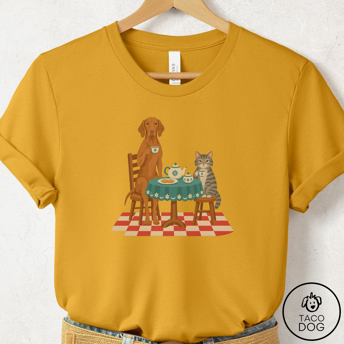 Vizsla Tea With The Enemy T-Shirt Mustard Taco-Dog