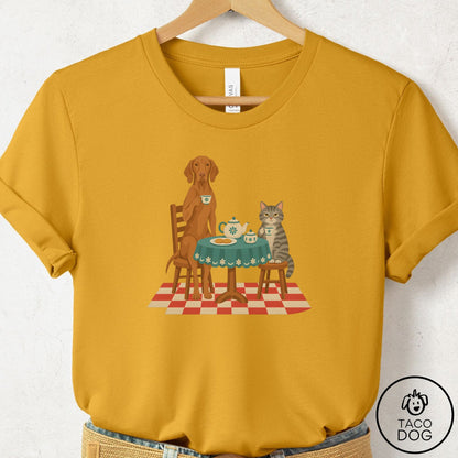 Vizsla Tea With The Enemy T-Shirt Mustard Taco-Dog