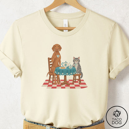 Vizsla Tea With The Enemy T-Shirt Natural Taco-Dog