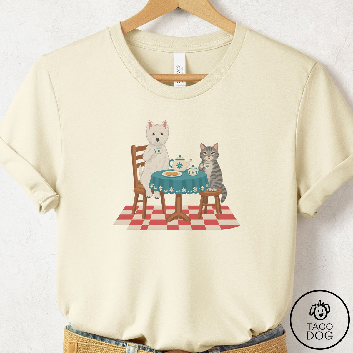 Westie Tea With The Enemy T-Shirt Natural Taco-Dog