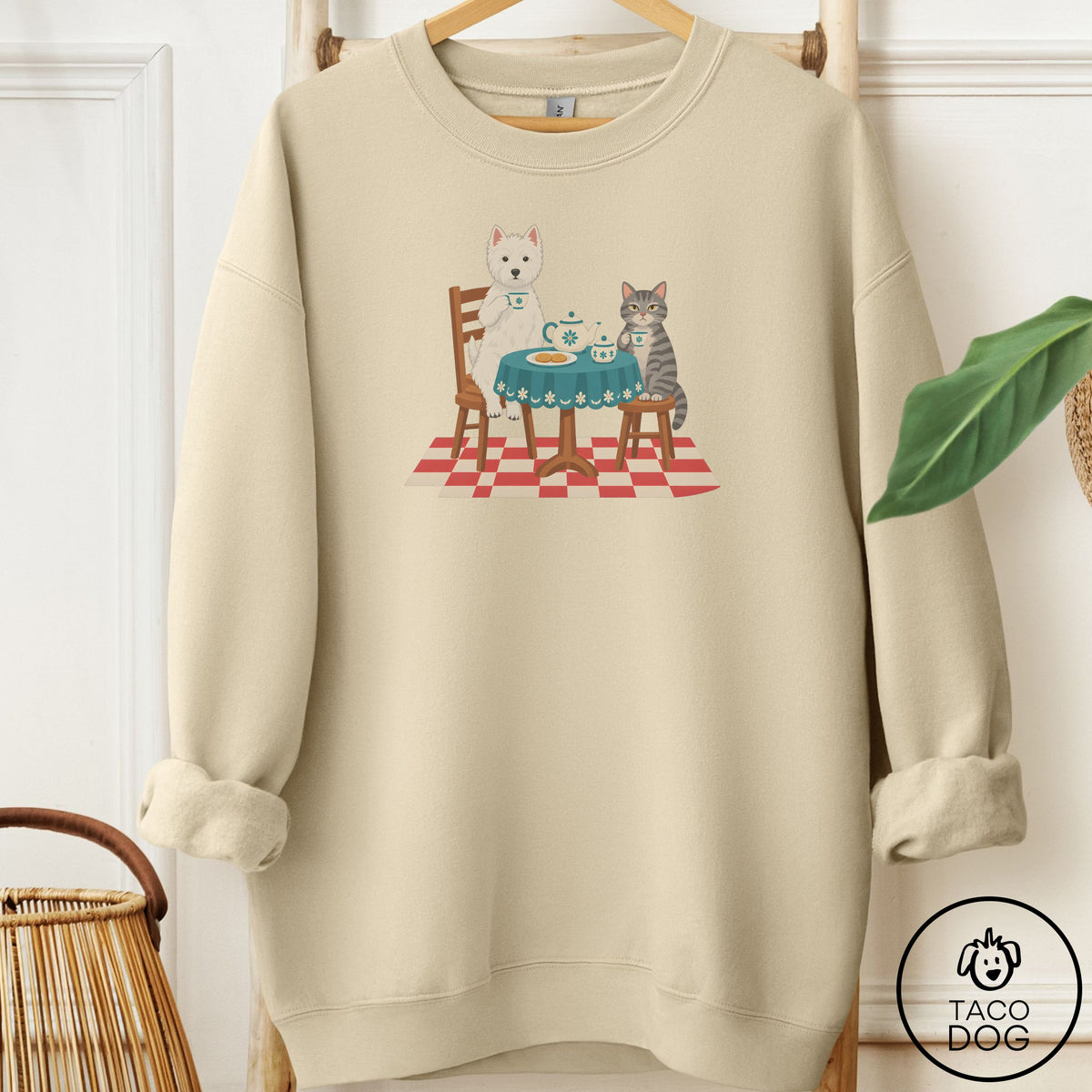 Westie Tea With The Enemy Sweatshirt Sand Taco-Dog