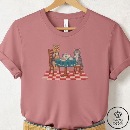 Yorkshire Terrier Yorkie Tea With The Enemy T-Shirt Mauve Taco-Dog