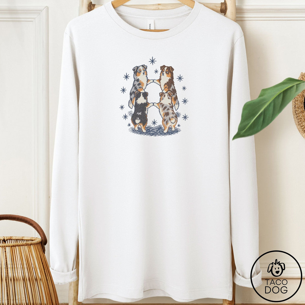 Australian Shepherd The Ritual Long Sleeve Tee White Taco-Dog