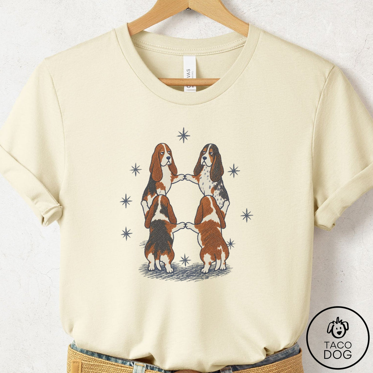 Basset Hound The Ritual T-Shirt Natural Taco-Dog