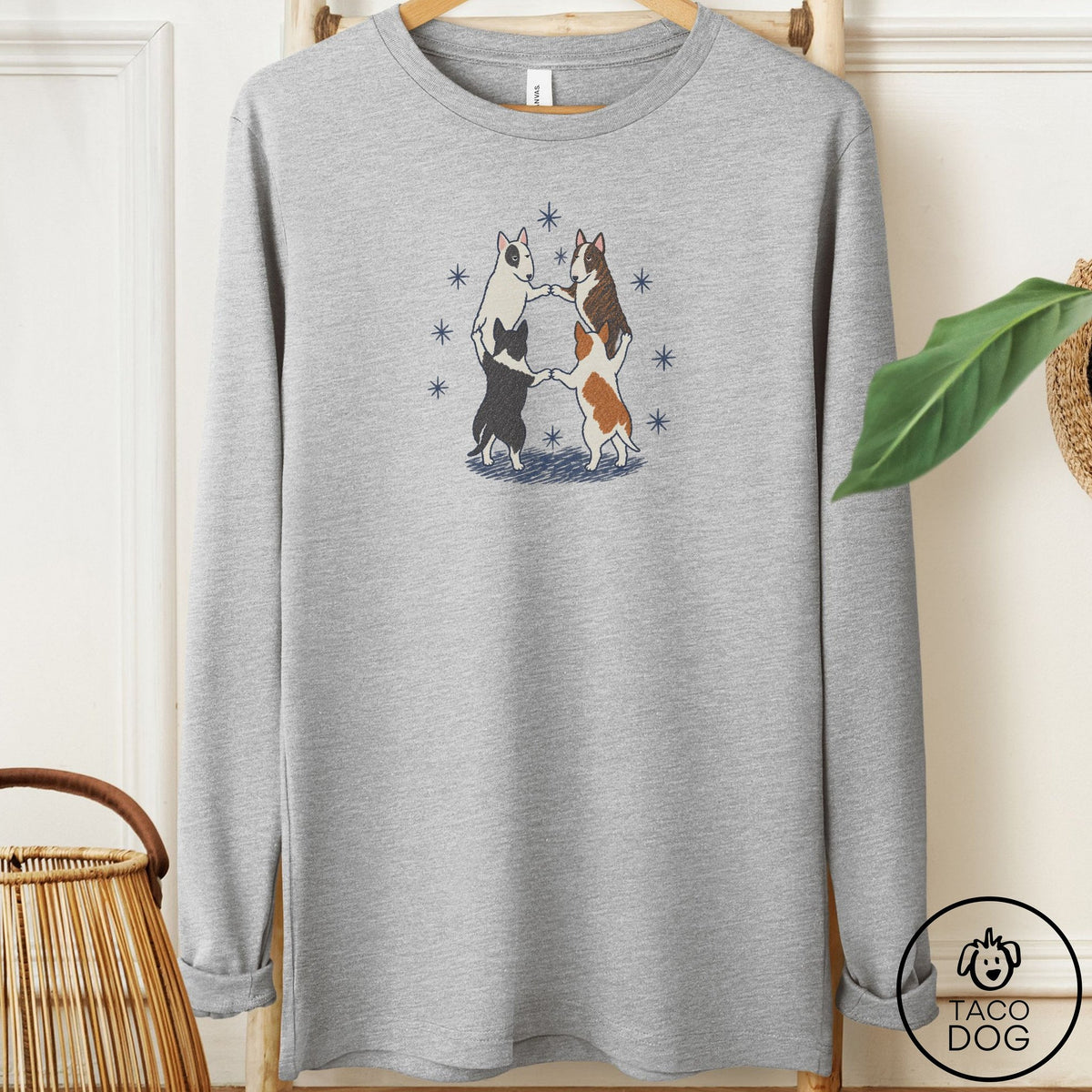 Bull Terrier The Ritual Long Sleeve Tee Athletic Heather Taco-Dog