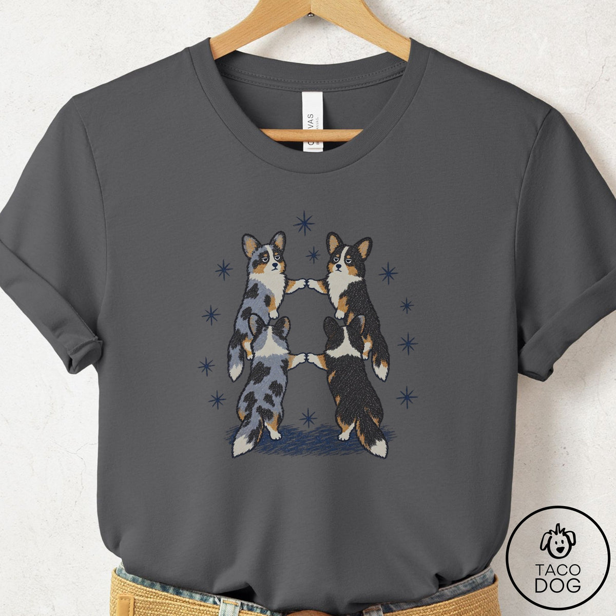 Cardigan Welsh Corgi The Ritual T-Shirt, design close-up