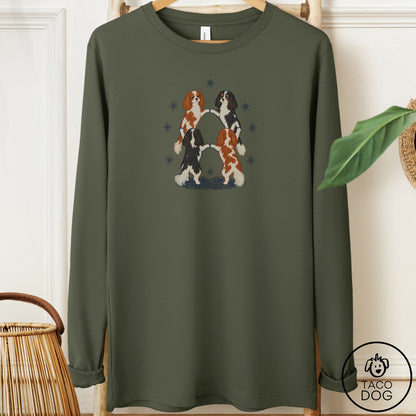 Cavalier King Charles Spaniel The Ritual Long Sleeve Tee Military Green Taco-Dog