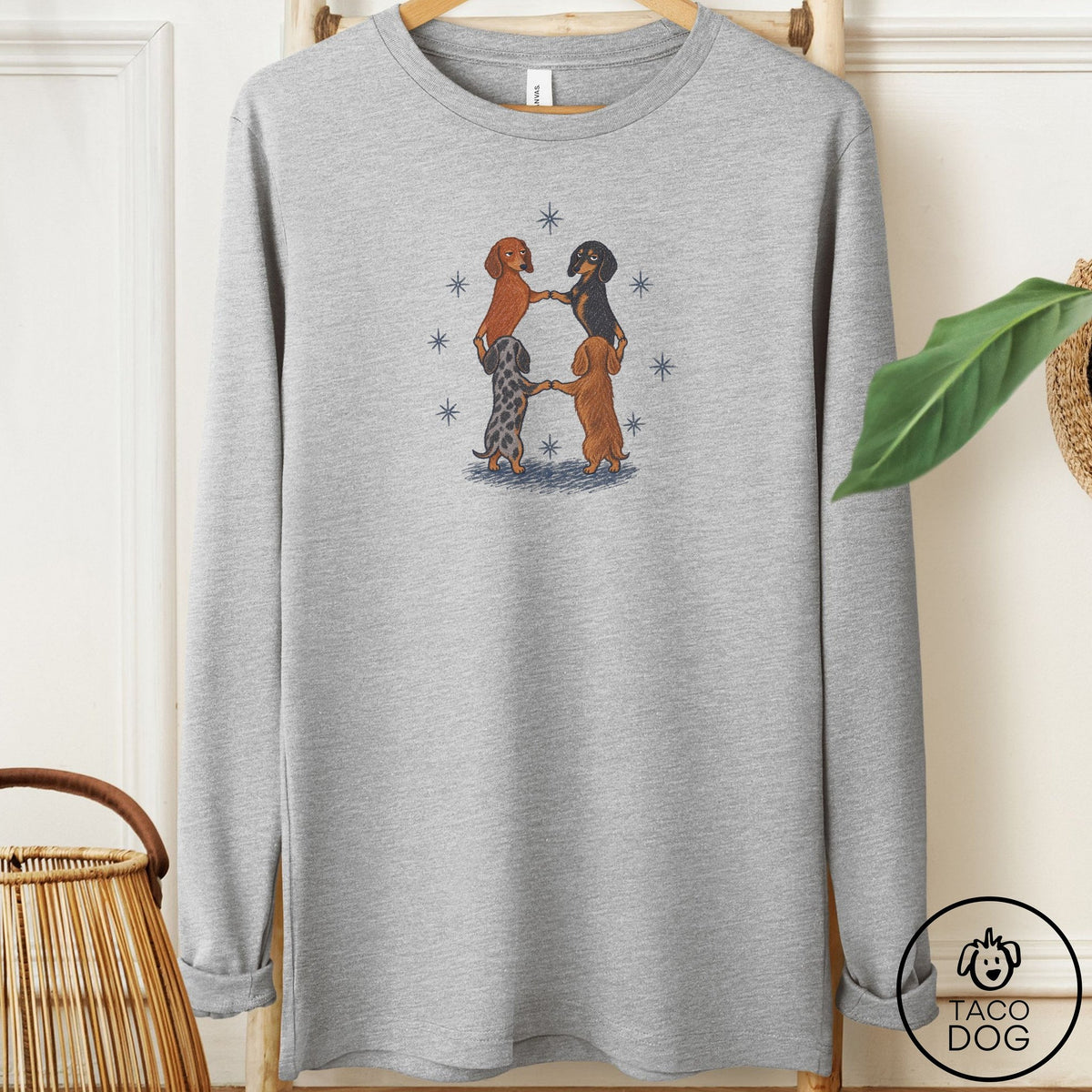 Dachshund The Ritual Long Sleeve Tee Athletic Heather Taco-Dog