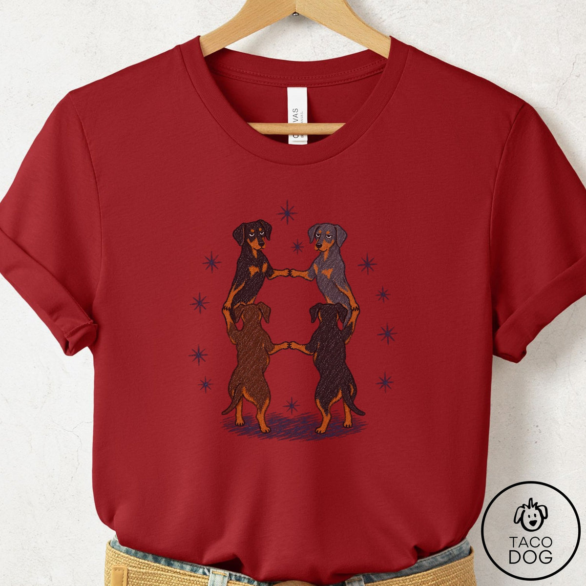 Doberman The Ritual T-Shirt Canvas Red Taco-Dog