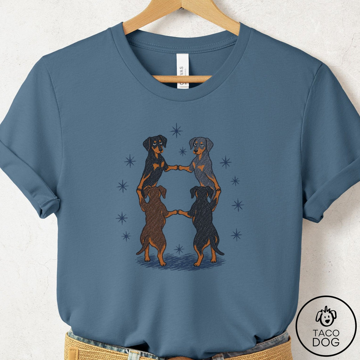 Doberman The Ritual T-Shirt Steel Blue Taco-Dog