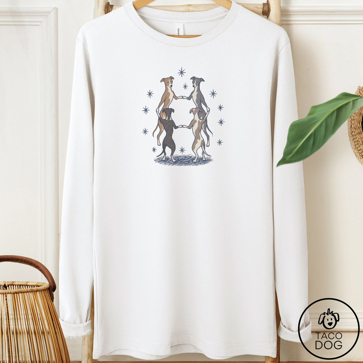 Italian Greyhound Whippet The Ritual Long Sleeve Tee White Taco-Dog