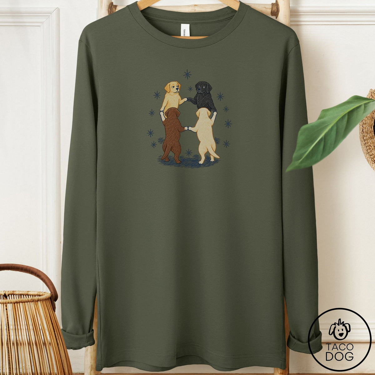 Labrador Retriever The Ritual Long Sleeve Tee Military Green Taco-Dog