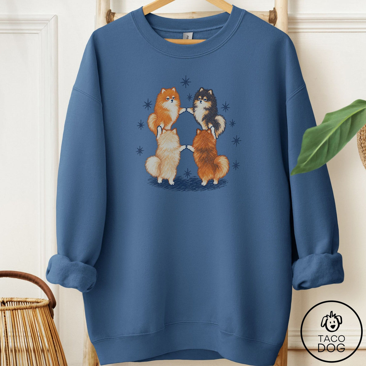 Pomeranian The Ritual Sweatshirt Indigo Blue Taco-Dog