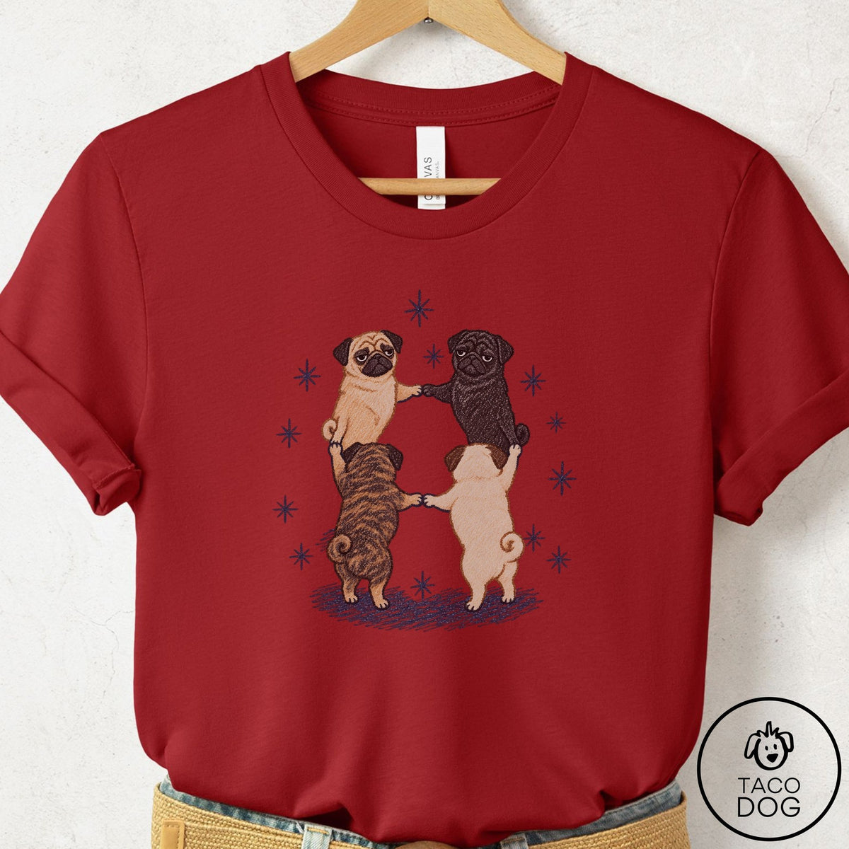 Pug The Ritual T-Shirt Canvas Red Taco-Dog