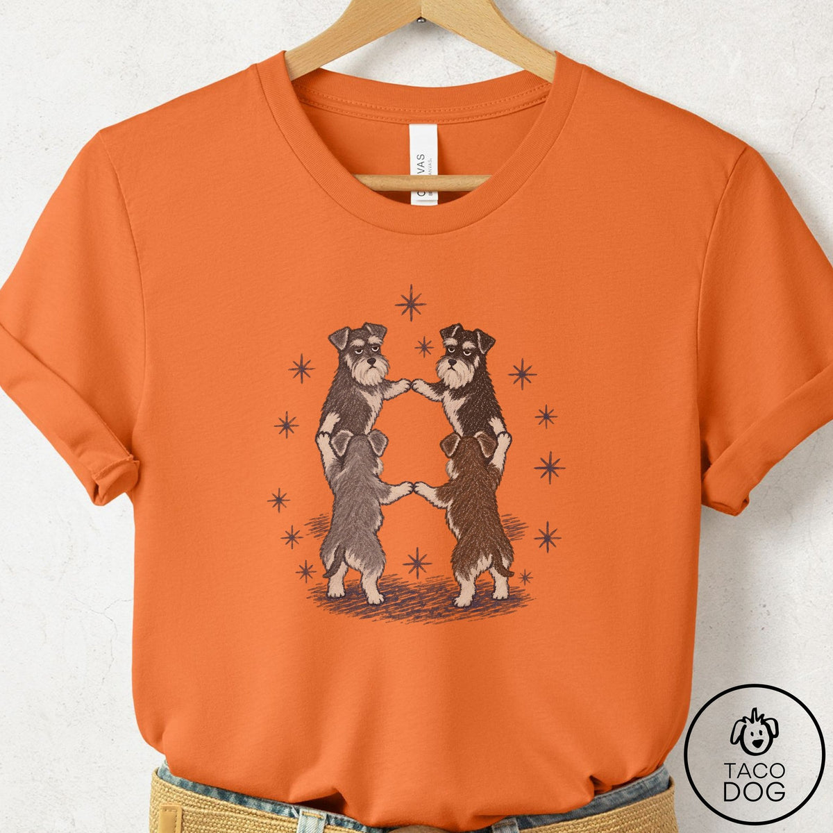 Schnauzer The Ritual T-Shirt Burnt Orange Taco-Dog