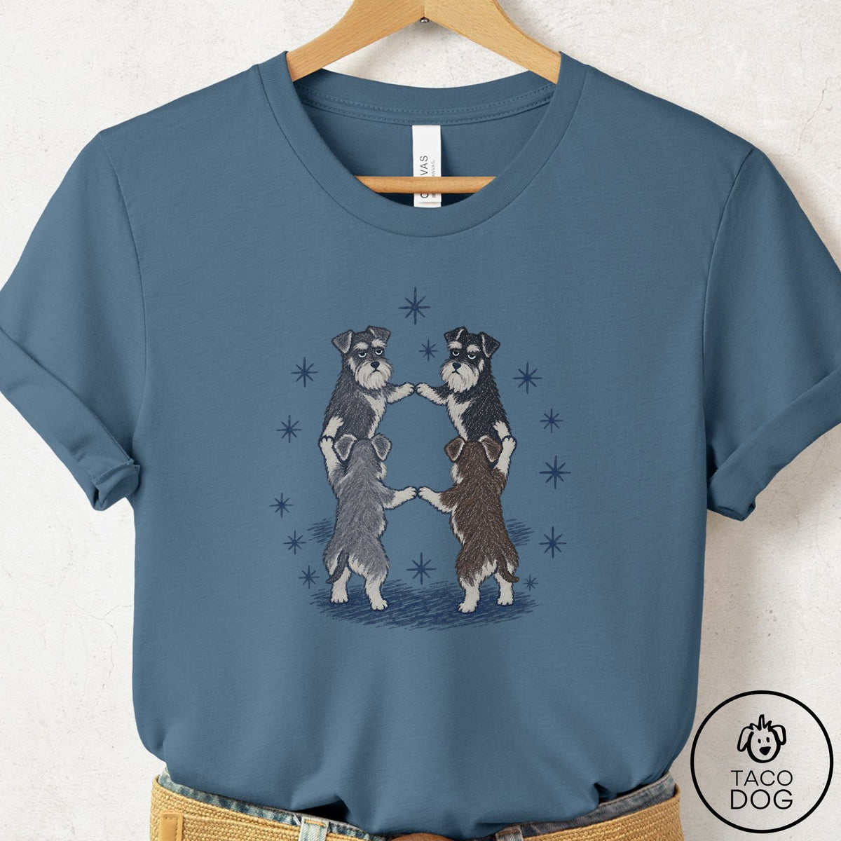Schnauzer The Ritual T-Shirt Steel Blue Taco-Dog