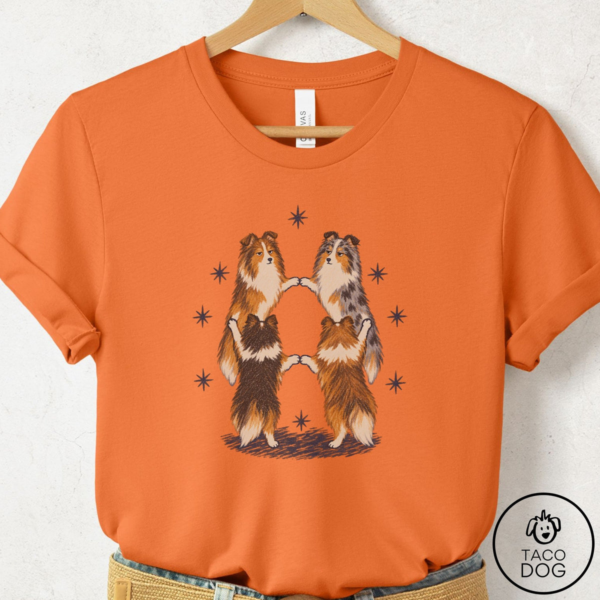 Shetland Sheepdog The Ritual T-Shirt Burnt Orange Taco-Dog