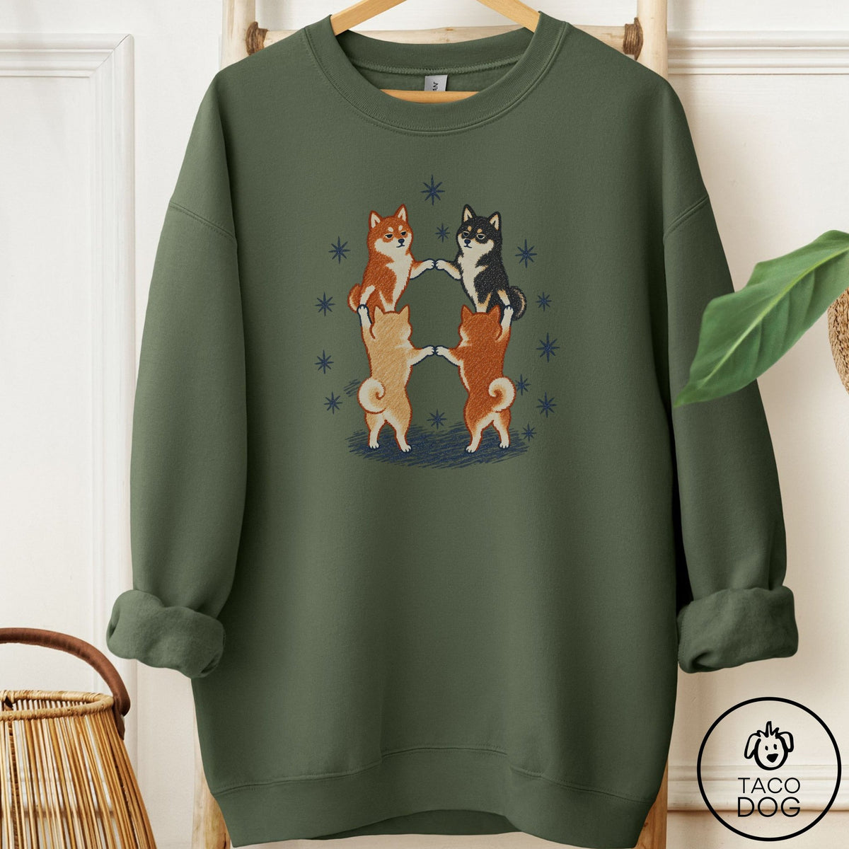 Shiba Inu The Ritual Sweatshirt Military Green Taco-Dog