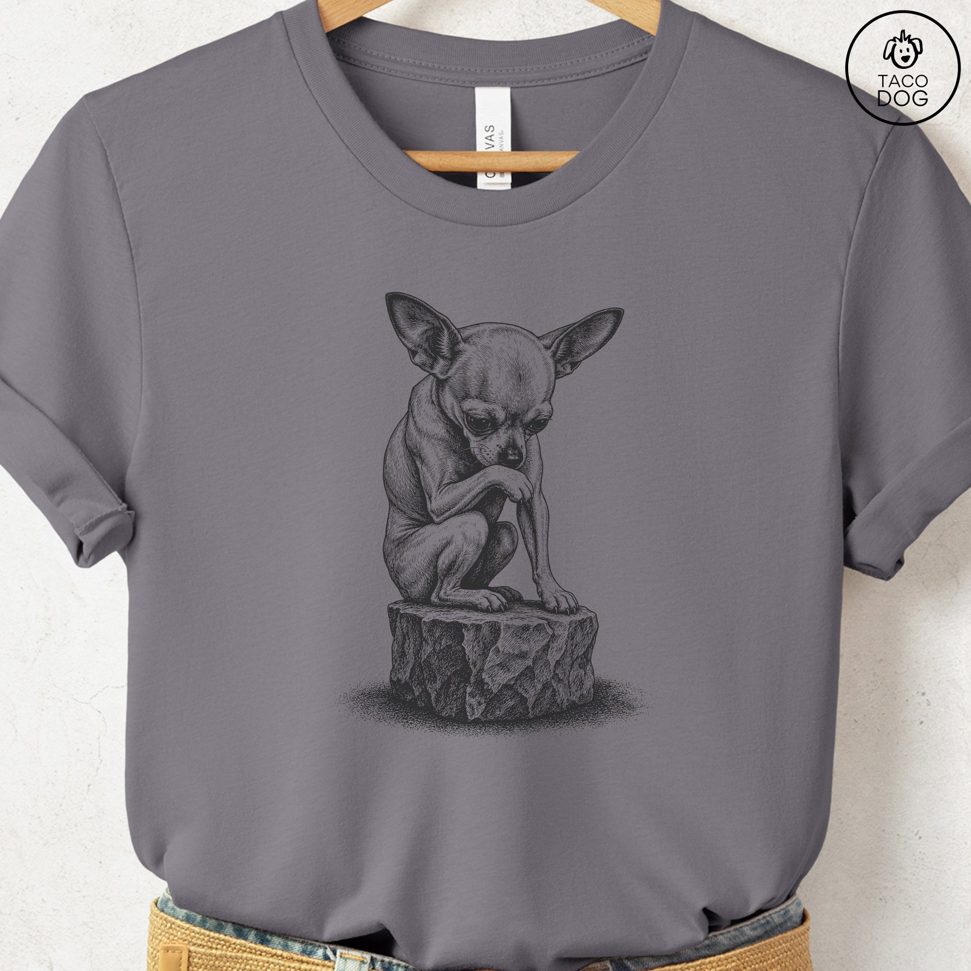 Chihuahua Thinker T-Shirt Storm S Taco-Dog