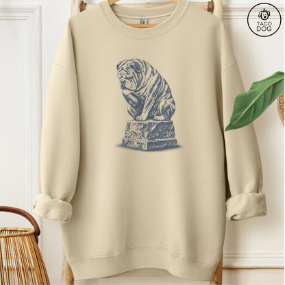 English Bulldog Thinker Sweatshirt Sand M Taco-Dog