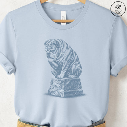 English Bulldog Thinker T-Shirt Light Blue S Taco-Dog
