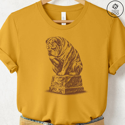 English Bulldog Thinker T-Shirt Mustard S Taco-Dog