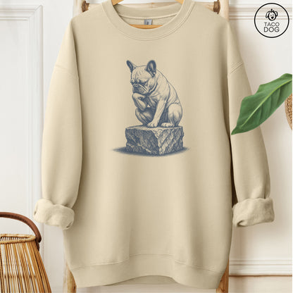 French Bulldog Frenchie Thinker Sweatshirt Sand M Taco-Dog