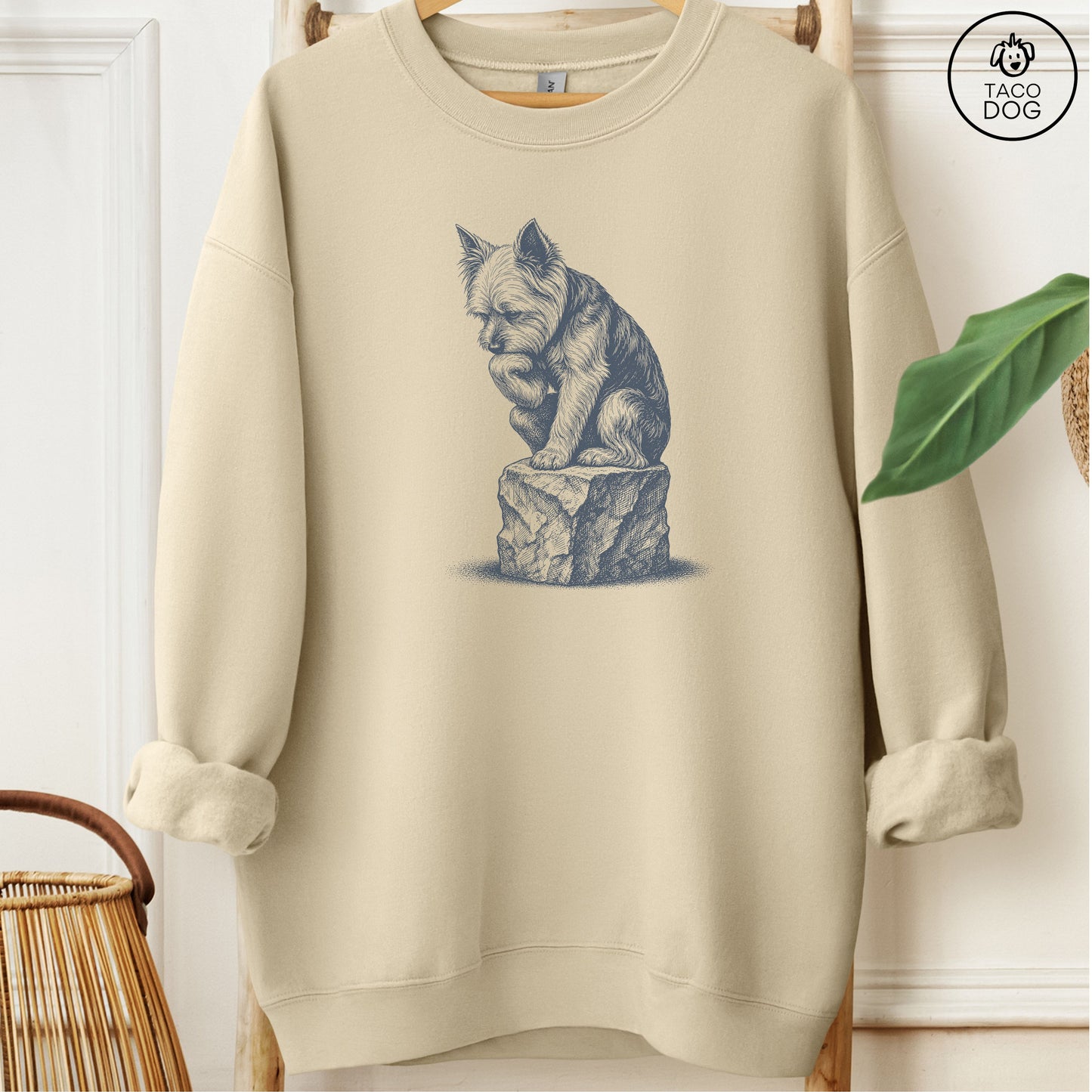 Yorkshire Terrier Yorkie Thinker Sweatshirt Sand M Taco-Dog