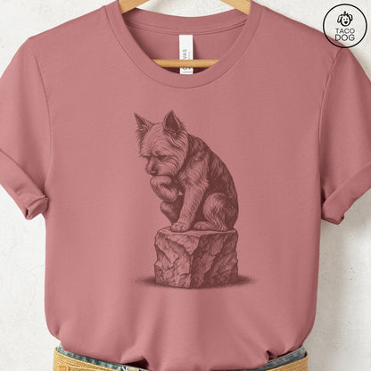 Yorkshire Terrier Yorkie Thinker T-Shirt Heather Mauve S Taco-Dog