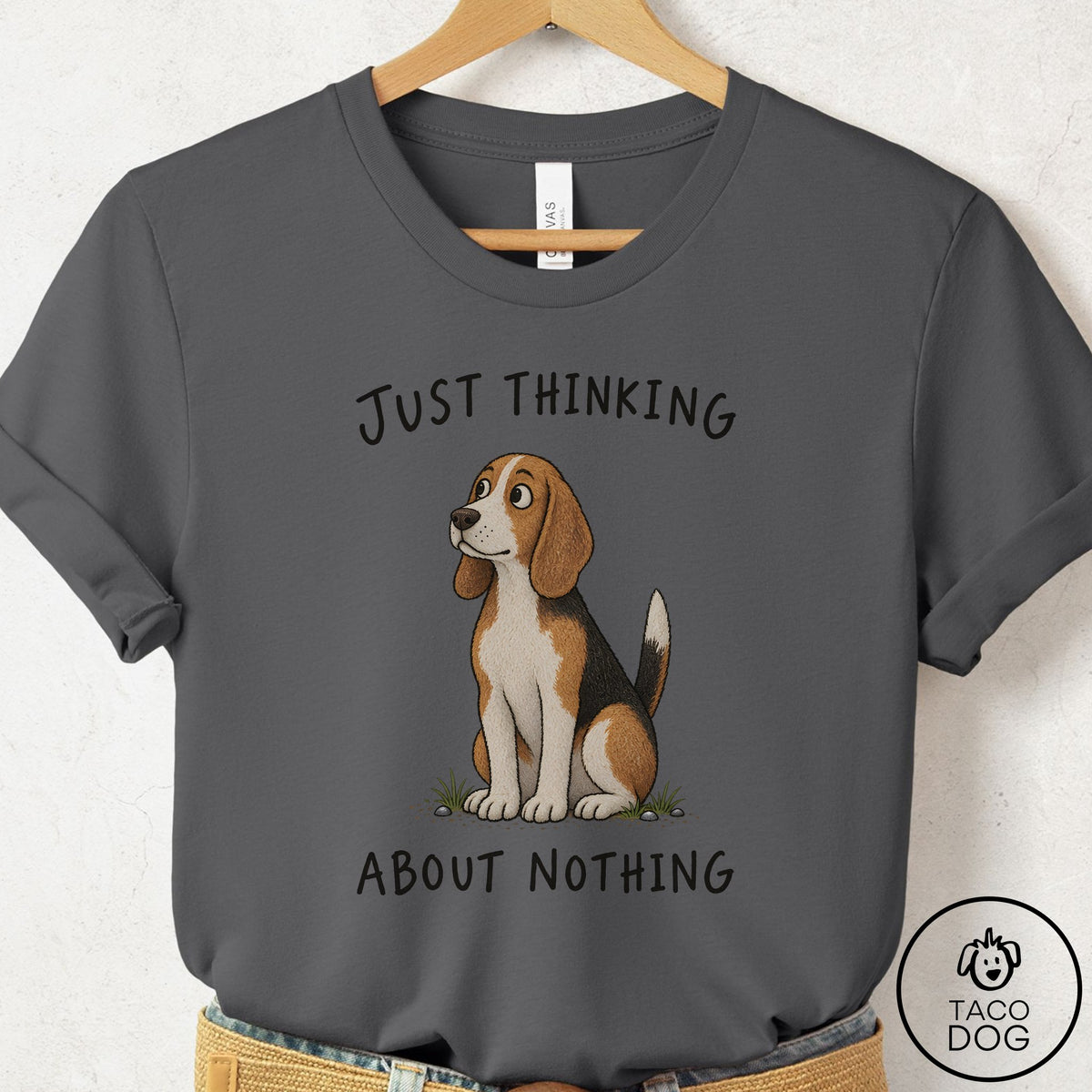 Beagle Thinking About Nothing T-Shirt Asphalt Taco-Dog
