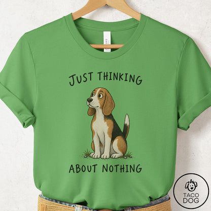 Beagle Thinking About Nothing T-Shirt Leaf Taco-Dog