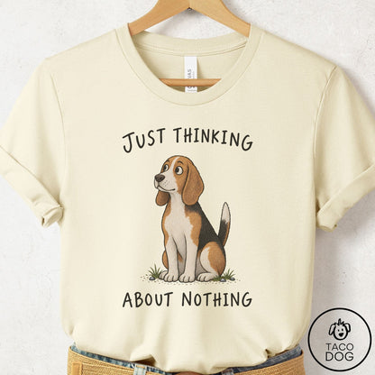 Beagle Thinking About Nothing T-Shirt Natural Taco-Dog