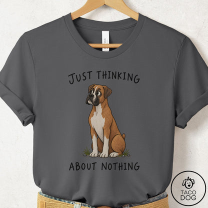 Boxer Thinking About Nothing T-Shirt Asphalt Taco-Dog