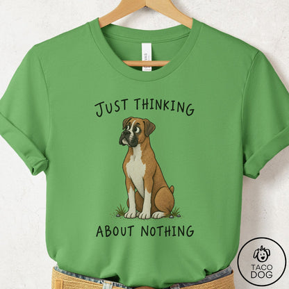 Boxer Thinking About Nothing T-Shirt Leaf Taco-Dog