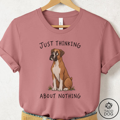 Boxer Thinking About Nothing T-Shirt Mauve Taco-Dog