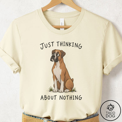 Boxer Thinking About Nothing T-Shirt Natural Taco-Dog