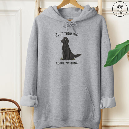 Flat-Coated Retriever Thinking About Nothing Hoodie Graphite Heather Taco-Dog