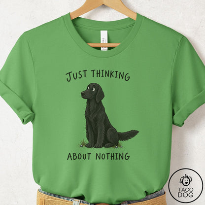Flat-Coated Retriever Thinking About Nothing T-Shirt Leaf Taco-Dog