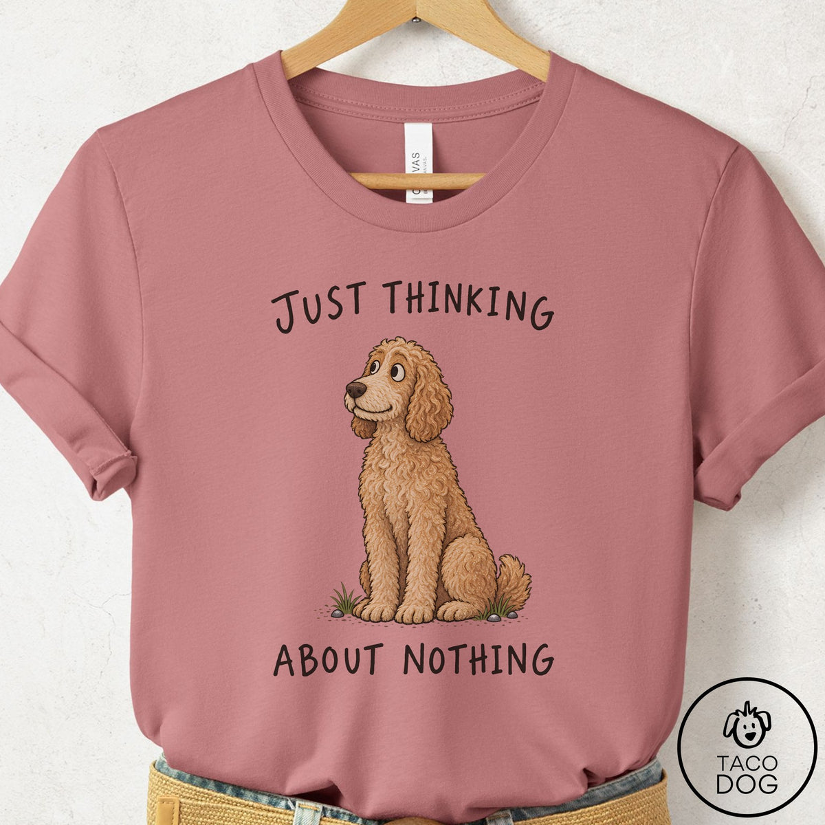 Doodle Thinking About Nothing T-Shirt Mauve Taco-Dog